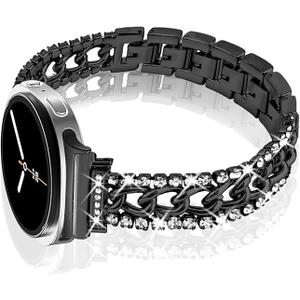 Bling Band Compatible for Samsung Galaxy Watch 8 40mm 44mm Bands, Diamond Chain Metal Bracelet Rhinestone Strap for Galaxy Watch 8/8 Classic