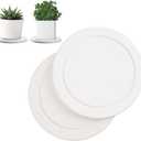 2Pcs Plant Saucer for Indoor 6 inch Instant Dry Plant Tray Diatomaceous Earth Round Plant Drip & Drainage Trays for Indoors, Off - White