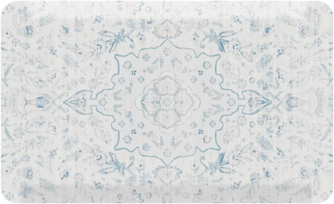 House of Noa Nama Standing Mat  Anti-Fatigue Cushioned Kitchen Mats for Floor | Ergonomic Bounce-Back Foam Kitchen Mats | Anti-Fatigue Mats for Kitchen & Standing | Emile Delft Blue | 22" x 36"