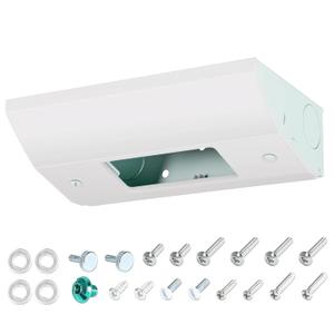 Low Profile Under Cabinet Outlet Box, Slim Under Cabinet Electrical Outlets, Easy to Install, Stainless Steel Material and Excellent Surface Powder Coating, Keep Tile Backsplash Tidy, Slim Fit Box