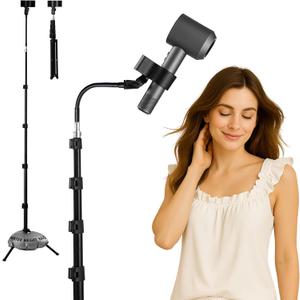 Hair Dryer Stand - 360 Rotating Universal Holder, 20-65 Inch Adjustable, Hands Free for Pain Relief & Multi-Tasking