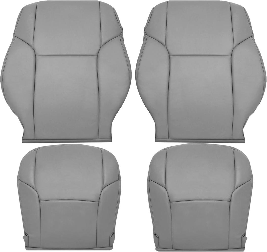SecosAutoparts Driver & Passenger Side Bottom & Top Lean Back Leather Seat Cover Gray Compatible with Toyota 4Runner Limited 2003 2004 2005 2006 2007 2008 2009