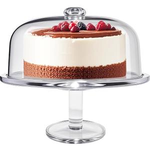 Acrylic Cake Stand with Dome 12 Inch Clear Rotating Cake Display Spinner Holder with Lid for Party Wedding Decorating