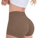 Butt Lifting Panties, Tummy Control Shapewear for Women Compression Underwear Short Lace Butt Lifter Shapewear (Brown, XL)