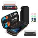 Carrying Case for Nintendo Switch 2 (2025) Large Capacity Protective Hard Shell Portable Travel Case Pouch for Switch 2, with 20 Game Card Slots, 1 Protective Cover, 2 Screen Protector, 8 Thumb grips