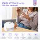 SAVILAND 600W Fast Nail Dryer: 6X Fast Drying Nail Polish Dryer for Regular Polish Nail Fan With Adjustable Angle Fingernail Dual Heating & Cooling Modes Dry Nail Dehydrator for Salon White