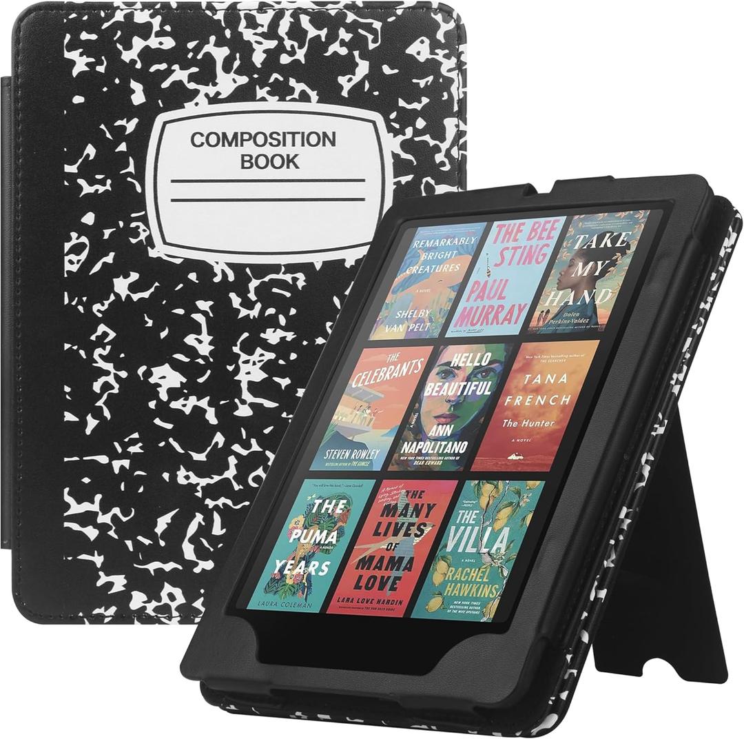 Case with Stand for Kindle Paperwhite,Book Folio Cover with Auto Sleep Wake, Hand Strap-Fits Kindle Paperwhite 11th Generation 6.8" Signature Edition 2021 Released-Composition Book