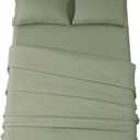 SONORO KATE Bed Sheet Set Super Soft Microfiber 1800 Thread Count Luxury Egyptian Sheets 16-Inch Deep PocketWrinkle and Hypoallergenic-4 Piece (Sage, King)