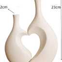 White Vases for Decor, Heart Shaped Ceramic Vase Set of 2, Minimalist Decorative Vase for Table Centerpiece Wedding Dining Living Room Office House Decoration Aesthetic Flower Vase Wedding Decor