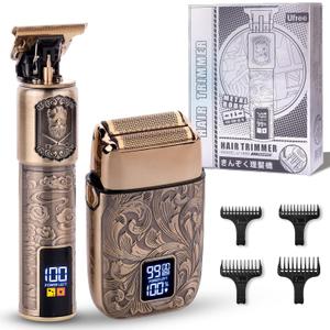 Ufree Foil Shavers Electric Razor for Men, Beard Trimmer Grooming Shaving Kit, Hair Trimmer, Cordless Head Shavers for Bald Men Barber Clippers, Birthday Gifts for Him (Bronze)