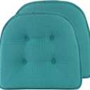 Non-Slip Chair Cushions, Assembled in USA, U-Shaped Skid-Proof Seat Pads for Dining Room, Kitchen, Office, 15"x16", 2 Pack