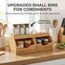 Bamboo Pantry Storage Bins Set 5 Pieces - Stackable Baskets, Potato and Onion Storage, Bamboo Wood Storage Bins for Pantry Baskets Organization and Storage, Kitchen Essential