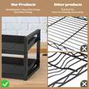 2-Tier Can Organizer for Pantry, Expandable Length Can Rack for Kitchen Shelf Organizer and Storage, Sturdy Metal Standing Can Holder for Canned Soup Soda Food Goods Storage, Stackable