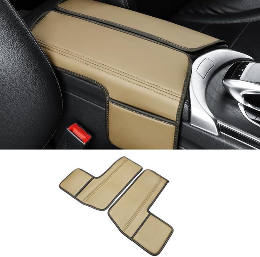 Center Console Cover Compatible with Mercedes Benz E Class W213 E200 E250 E300 E400 E450 2017-2023 and GLS Class C257 CLS450 2019-2023 Armrest Cover Pad Leather Cushion Protector with Pocket