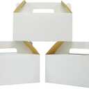 PandaPandaPPS 50 Pack White Gable Boxes (8.25"5"4") for Foods, Gifts and Party Favors, Goodie Gift Boxes Treat Boxes for Birthday Party, Wedding, Baby Shower