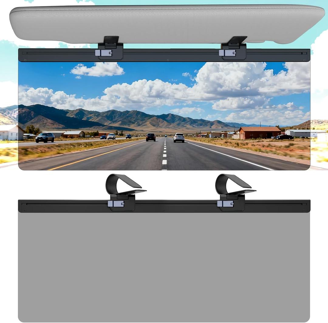 Sun Visor Extender for Car, Visor Extender Attachment for Car, Adjustable Visor Extender Sun Blocker UV400, Polarized Sun Visor Extender, Anti-Glare, UV Protector (1 Pack, X-Large)
