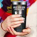 SpenMeta Step Mom Gifts - Bonus Mom Christmas Gift from Son, Daughter - 20oz Funny StepMom Mothers Day Tumbler Cup (StepMom Glitter Charcoal)