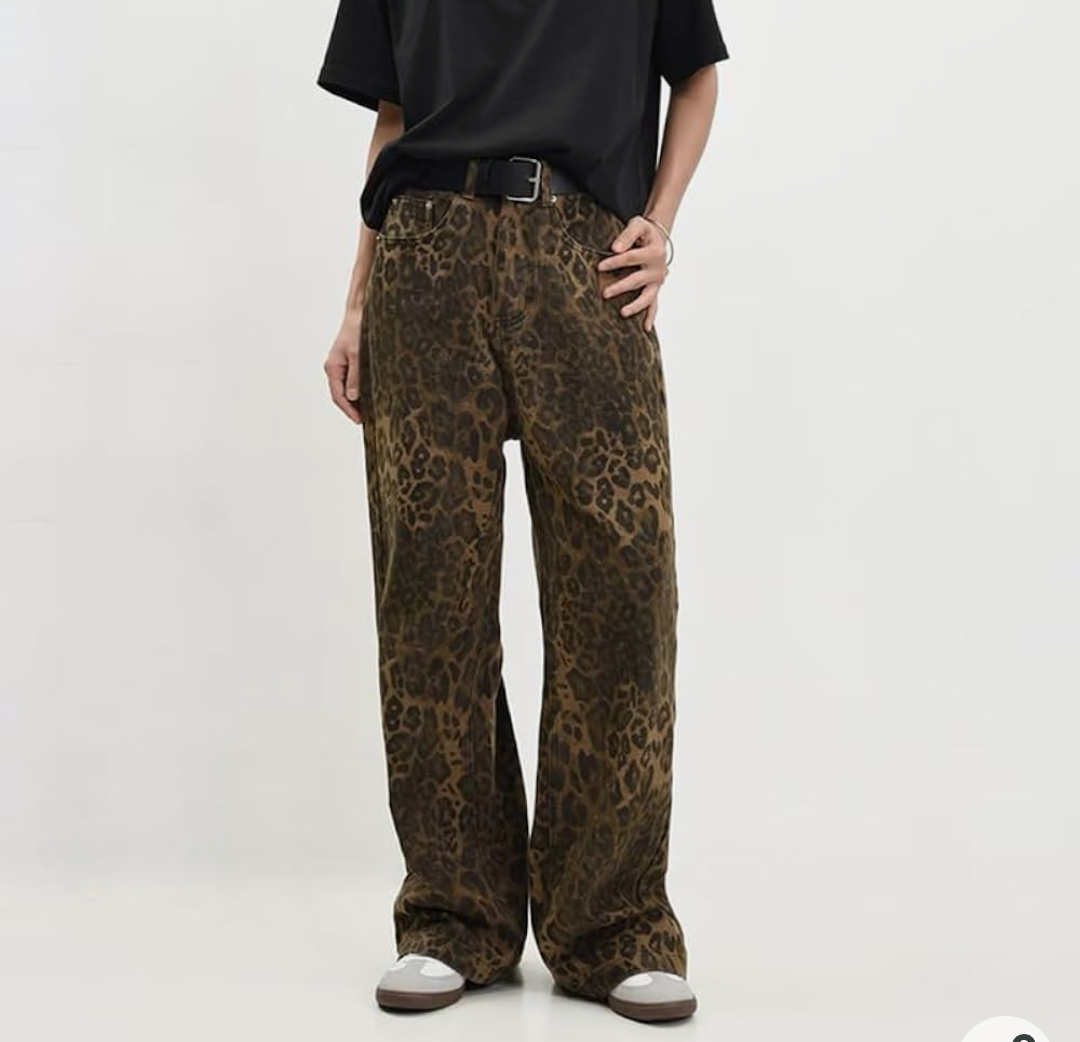 Leopard Jeans Women&Men Denim Pants 4