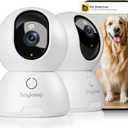 BoyKeep 2K Cameras for Home Security, 2-Pack Indoor Camera with Night Vision, Pet Camera Indoor with Phone App, Motion Detection, 2-Way Audio, Cloud/SD Card Storage, Compatible with Alexa
