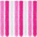 Jexine Feather Boas Bulk Artificial Fluffy Boas Decor for Wedding Costume Dress Tea Party Supplies (5 ft, Pink, Rose, White)