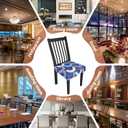 Stretch Dining Chair Seat Covers Set of 4,Dining Chair Slipcovers, Floral Printed Chair Covers,Soft Fabric Washable Upholstered Chair Seat Protector, No Rear Covers for Home Kitchen Dining Room (B-geometric Semicircles)