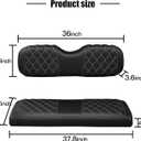 NOKINS Golf Cart Seat Covers Fit Club Car Precedent/DS/EZGO RXV/TXT/Yamaha Drive Aftermarket Standard Rear Seat Cushion, No Stapler, Multiple Colors&Breathable (Black&Brown Stitch)