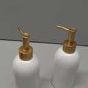 Natheeph 14OZ Ceramic Soap Dispenser Ceramic Soap Pump Dispenser Can Fill Liquid for Bathroom/Kitchen (2PC White)