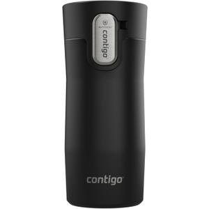 Contigo AUTOSEAL West Loop Vacuum-Insulated Stainless Steel Travel Mug with Easy-Clean Lid, 12oz, Matte Black (12oz (Single Pack)