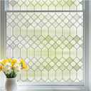 Coavas Reeded Glass Window Privacy Film, 3D Fluted Frosted, 23.6" x 78.7" | Static Cling No Glue Removable, Renter Friendly Day & Night Privacy, UV Blocking Anti-Glare for Bathroom Glass Door