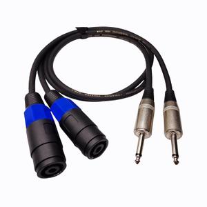 Speakon Wire to 1/4 Speaker Cable, Speakon to 1/4 Adapter, 3.3 Feet 12AWG TS Speakon Connector with Twist Lock (2-Packs)