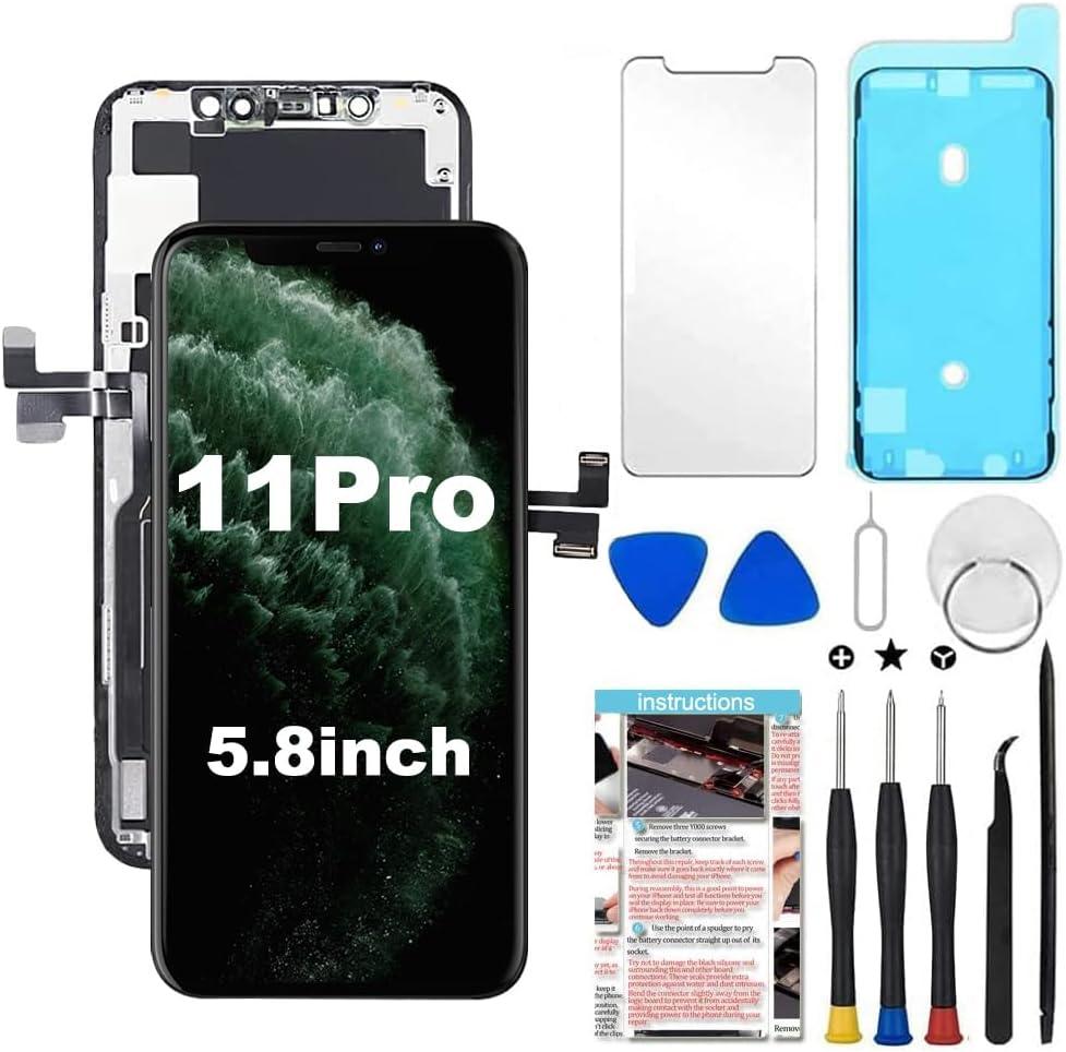 Fixerman for iPhone 11 Pro Screen Replacement 5.8 inch, LCD 3D Touch Display Digitizer Assembly with Repair Tools - Model A2160, A2217, A2215