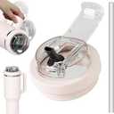 Tnvee 40 Oz Tumbler Flip Straw Lid for Stanley Tumbler- Silicone Cup Lid Replacement with Dustproof Cover Leak Proof for 40 OZ Stanley Cup Accessories - Rose Quartz