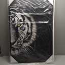 Framed Leopard Canvas Wall Art: Large Nature Wild Cheetah Print Picture Majestic Animal Portrait Painting Modern Black and White Wildlife Artwork for Living Room Office (36"L x 24"W)