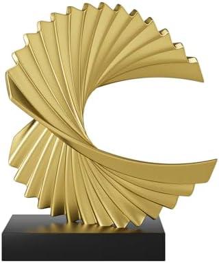 Paytonture Gold Ocean Wave Statue, Modern Abstract Art, Resin Statue, Office Desk & Shelf Decor Accent for Men