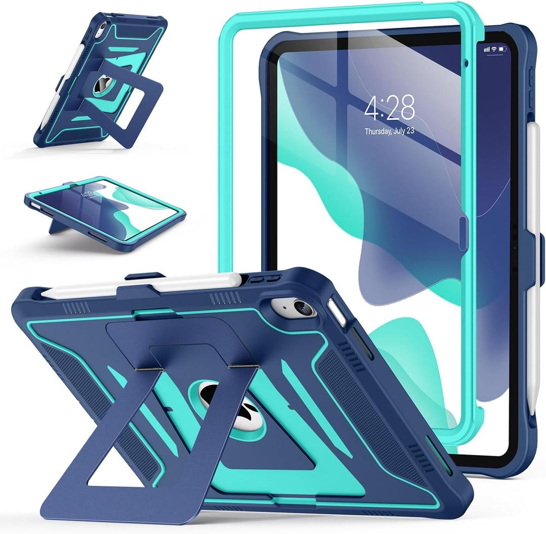 Soke Case for iPad (A16) 11th Generation 11-Inch 2025 /10th Generation 10.9-Inch 2022, with Screen Protector and Multi-Angle Kickstand, Rugged Full Body Heavy Duty Protective Cover - Navy Green