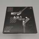 SHEZI 4-in-1 USB C Cable 3FT Compatible with Lightning Cable 90 Degree, [Fast Charging&Data Transfer] Flat Nylon Braided Charger Cord Combo, USB A/C to C/L Multi Charge Cable for iPhone/iPad