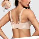 Vertvie Jelly Wireless Bras for Women Push Up Plunge Seamless T-Shirt Bras No Underwire Supportive Full Coverage Bralettes (Beige, L)