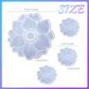 Flower Tray & Coaster Resin Molds Set, Large Flower Shaped Tray Silionce Mold with 3pcs Coaster Molds for Epoxy Resin Art, Home Decor