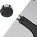 TFY Hand Strap Holder Finger Grip with Soft PU, Compatible with iPad Pro 12.9" and More (Black)