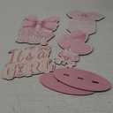 4 Pcs Pink Bow Baby Shower Decorations for Girl Table Wooden Centerpieces It's a Girl Gender Reveal Favors for Guests Coquette Baby Shower Photo Props Summer Supplies