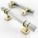 Asidrama 10 Pack 3 Inch(76mm) Brushed Satin Nickel and Gold Kitchen Cabinet Handles, Cabinet Pulls Kitchen Cabinet Hardware for Cupboard Drawer Pulls (3" Hole Center)