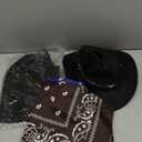 Western Cowboy Costume Outfit for Men Cowboy Hat Belt Neck Gaiter Face Cover Accessories for Halloween Party Cosplay (Black)