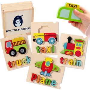 Montessori Wooden Puzzle for Toddlers  Educational Puzzles for Kids Ages 3-5, Fun Learning Toys for 3-Year-Olds, Fine Motor & STEM Development, Vehicle-Themed Gift for Preschoolers