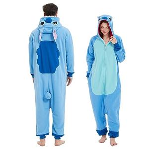 MAJ&COS Animal Onesie Adult Pajamas Halloween Cosplay Costume Unisex Onesies, 2XL, Zipper Blue Onesie