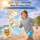 INGEAR Boys' Rash Guard Long Sleeve UPF 50+ UV Protection Swim Shirt, Hooded Sun Shirt, Quick Dry Fishing Shirt for Kids, X-Small, Pink Paradise