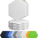 12 Pack Acoustic Panels Self Adhesive Sound Proof Foam, High Density Sound Acoustic Foam Panel, 12X10.23X0.4 Inch Hexagon Wall Panels in Home,Office,Reccording Room,Studio(Snow White)