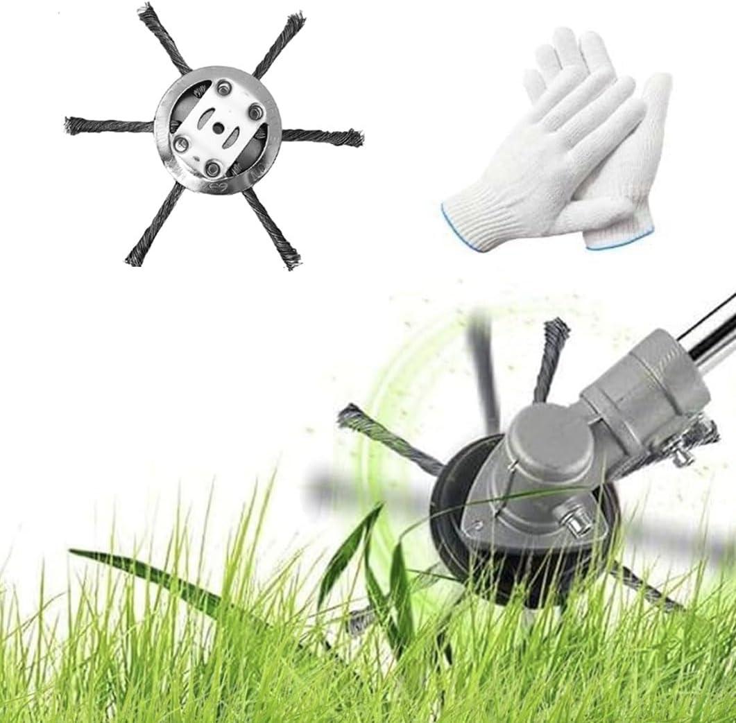 2025 Steel Wire Grass Trimmer Head, Universal 6 inch Steel Wire Weed Trimmer Head, String Trimmer Replacement Head for Electric Battery Powered Cordless 1PCS