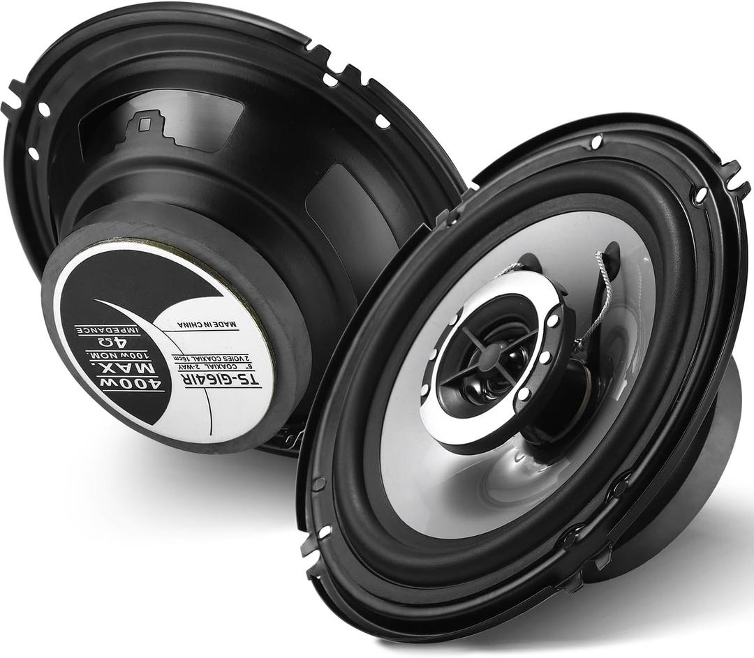 6in 2-Way Coaxial Car Speakers, 400W (100W RMS), Universal Car Stereo Speaker Replace, Auxiliary Coaxial Speaker W/Wire & Cover (Pair)