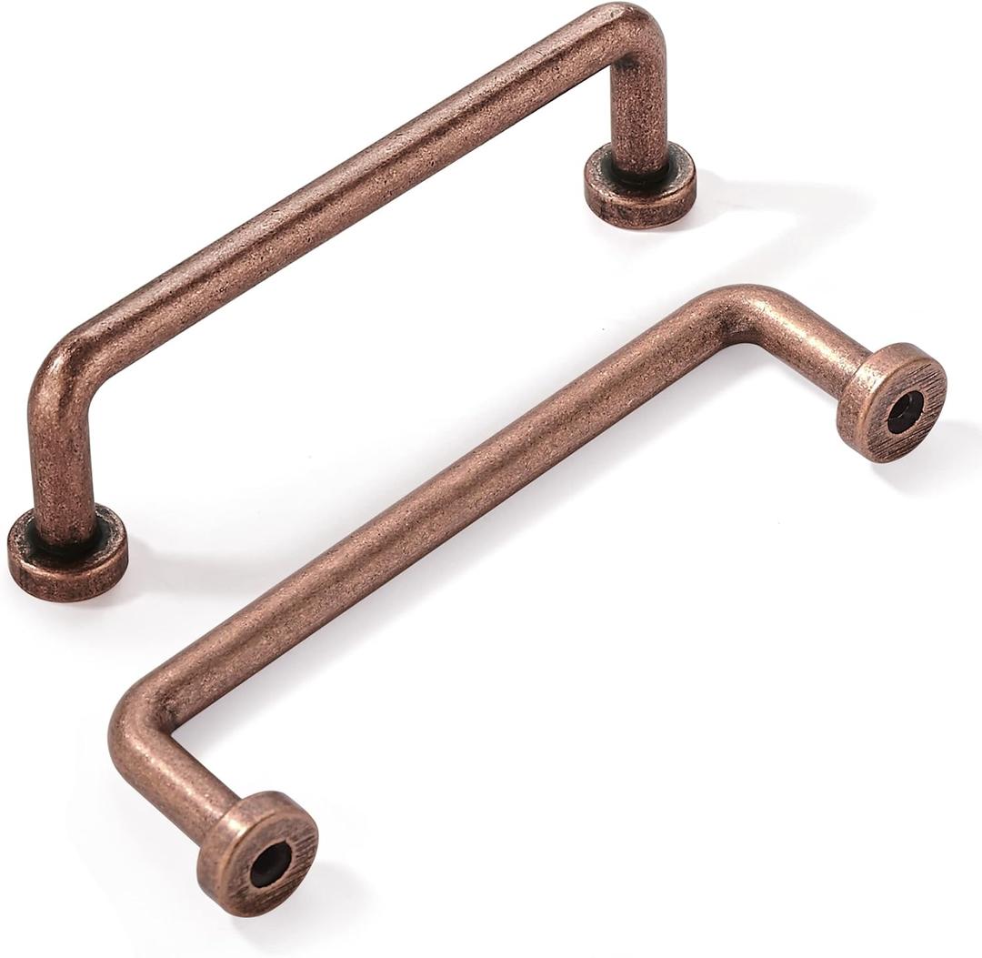 khtumeware 10 Pack 3-3/4 inch Hole Center Antique Copper Cabinet Pulls Vintage Cabinet Handle Kitchen Hardware Farmhouse Vintage Dressing Table Drawer Handle Classic Wardrob.