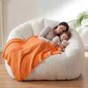 HUGHEAVEN Max Giant Bean Bag Chair, Oversized Bean Bag Sofa for Adults & Teens, Ultra-Soft Comfy Fluffy Floor Lounge Chair with Armrests, Large Bean Bag Couch for Gaming, Reading & Relaxing